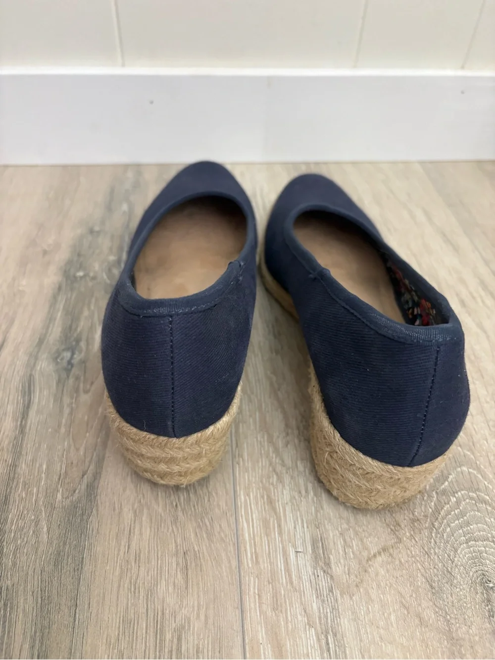 Life Stride Navy Canvas Wedge Espadrille